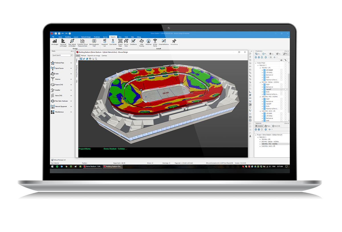 iBwave Design Stadium on laptop