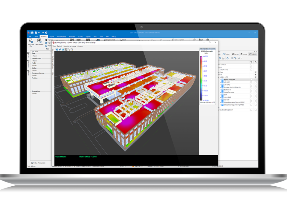 iBwave Private Networks on laptop